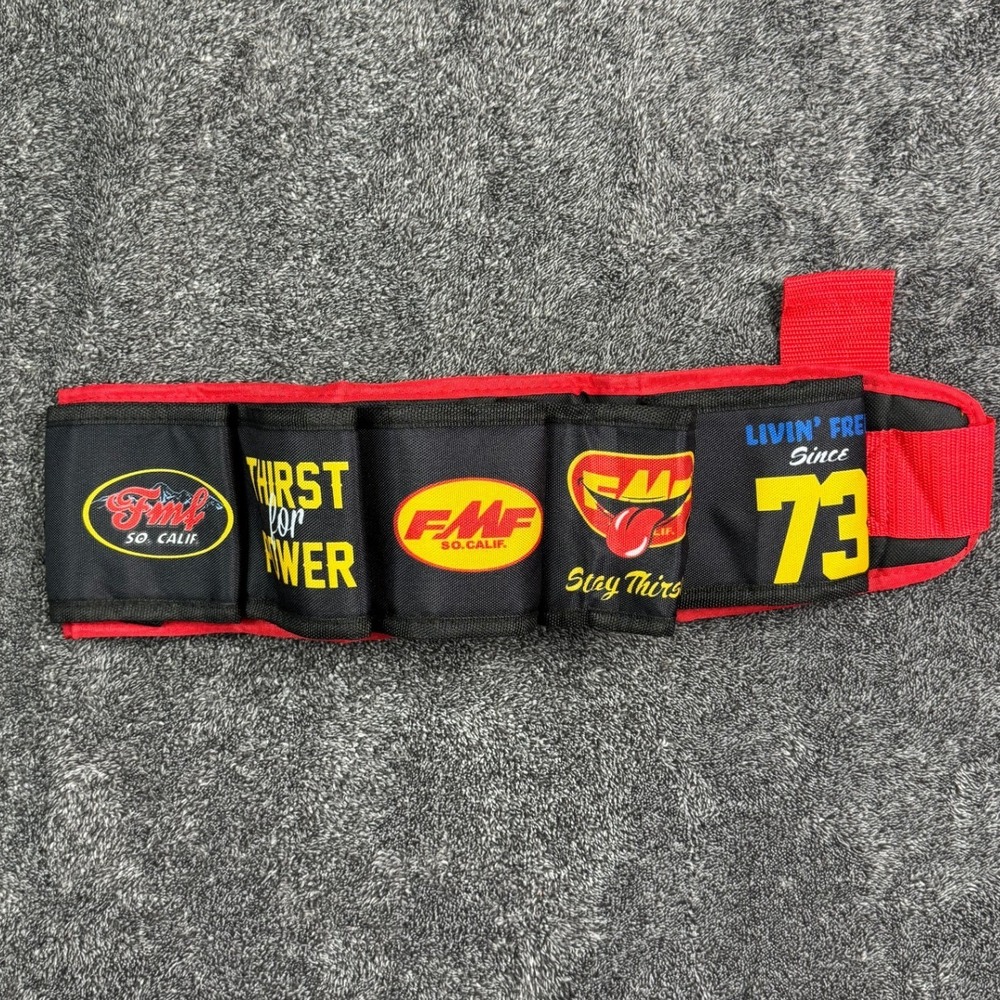 FMF Racing Beer Belt 6 Can Beverage Holder Red Black Motocross Thirst For Power